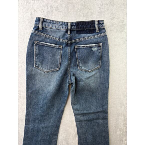 Flying Monkey Ultra High Rise Straight Jeans – Distressed Medium Wash – Size 24 - Picture 5 of 7